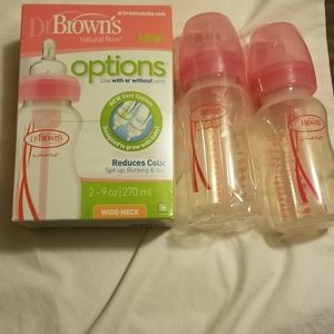 Dr. Browns Wide Neck Pink Bottles